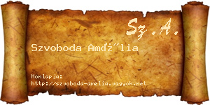Szvoboda Amélia névjegykártya
